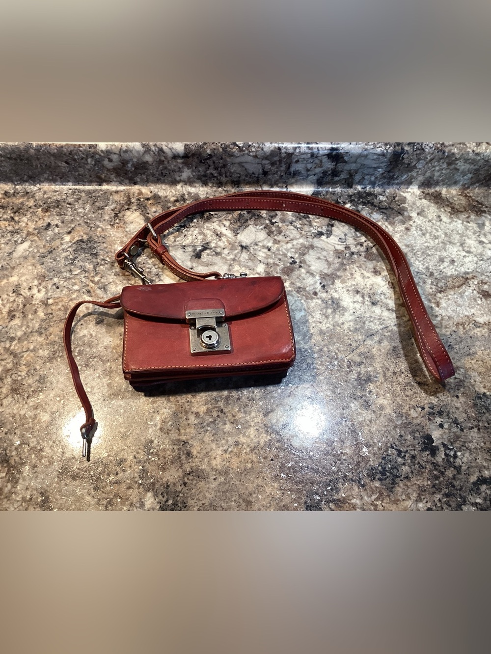 Vintage Dooney & Bourke Italy Mini Double Gusset Belt Bag Natural Wear